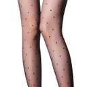 LABELLA 15D Polka Dot Pantyhose for Women, 3D Small Polka Design,Holds Shape Perfectly