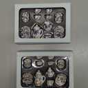 Geiserailie 2 Set 1:12 Dollhouse Miniature Porcelain Tea Cup 30 Pieces Mini Flowers Pattern with Golden Trim Teapot Cup Plate Mini Tea Dollhouse Kitchen Accessories