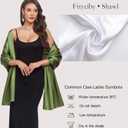 Shawls and Wraps for Evening Dresses Satin Shawl Wraps for Women Wedding Formal Shawl (Green)
