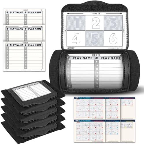 PLAYAPUT 1 Pack Wristbands with Stickers, Cards, Easy Clean Wristbands for Plays, Quarterback Wristband Playbook for Youth Football Gear PLAYAPUT 1 Pack Wristbands with Stickers, Cards, Easy Clean Wristbands for Plays, Quarterback Wristband Playbook for Youth Football Gear