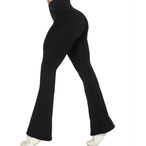 Sunzel 34'' Women's Cross Waist Flared Leggings Women's leggings, Black, XL