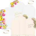 Arch Backdrop Stand and Cover Set(7.2FT,6.6FT,6FT),Double Color Wedding Arch Cover and Metal Balloon Arch Stand Frame for Wedding Birthday, Party, Baby Shower, Graduation Ceremony, (White+Beige)
