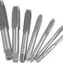 Fixinus 7 Piece Metric Thread Tap Set, HSS Tapping Tool Set M3 M4 M5 M6 M8 M10 M12 Hand Tap Set