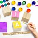 3 Inch Unfinished Solid Wood Blocks 3 Pack Natural Wood Cubes for DIY Crafting, Carving, Art Painting, Puzzle Building and Woodworking