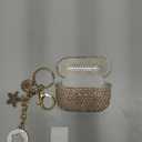 VISOOM Cute Jewelry Case for Airpods 4 Cases 2024 Cover Women, Sparkly Air pods 4 Gen Case Hard TPU Airpod Cases 4th Generation Glitter iPods 4 Cas with Bling Keychain for iPods Earbuds Airpods 4th (J-Champagne Gold)