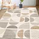 MUJOO Boho Rug Washable,3x5 Area Rugs for Bedroom Entryway Living Room Bedside,Small Throw Floor Carpet Non Slip Soft Indoor Modern Abstract Bohemian Neutral Beige (Beige and Cream)
