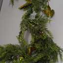 Christmas Garland Decoration with Lights - 6FT 40 LED Battery Powered Pre-Lit Christmas Garland with Pine Branch, Pine Cones, White Berry Cluster, Leaves, Mixed Decors for Mantle Fireplace Stairs Door