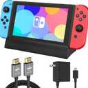 TV Docking Station for Switch, Replacement for Official Dock, Supports 4K HDMI Output with HDMI Cable and 15V/2.6A USB-C Charger