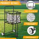Vercraft Sports Baseball Cart with Wheels Large Softball Caddy Ball Holder Holds up 300 Baseballs or 150 Softballs, 15 x 23 x 45"
