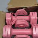 Adjustable Dumbbell Set, 4 in 1 Free Weights Dumbbells Set for Women, Weights for Women at Home, 2lb 3lb 4lb 5lb with TPU Soft Rubber Handle for Home Gym Exercise Training (Pink)