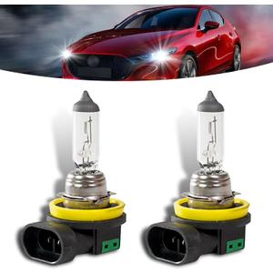 2 PCS Car H11 Halogen Bulb, 12V 55W Precise Filament Super Bright Anti-fog Low Beam Lights, with UV Resistant Quartz Glass Bulb, Universal Plug and Play Bulb Replacement for Car (White)