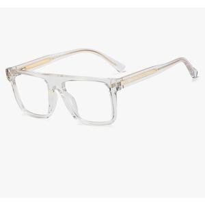 Thick Big Glasses Frame Women Trendy Tr90 Male Acetate Temple Square Glasses Anti Blue Light