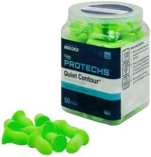 Flents Protechs Foam Ear Plugs, 50 Pair for Sleeping, Snoring, Loud Noise, Traveling, Concerts, Construction, Studying, Work, Shooting, Contour to Ear, NRR 33, Noise Cancelling, Green, Made in the USA