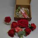 24CS Boho Cake Topper Flower Red Cake Toppers Flower Palm Leaves Faux Flowers Butterfly Balls Eucalyptus Butterfly Wedding Cake Topper Decorations Baby Shower Wedding Birthday Holiday Party Supplies