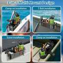 Boat Caddy Organizer, 3-in-1 Mount (Screw/Fishing Boat Track/Clamp-On), Removable Divider Card & Anti-Slip Pad, Fits 40oz Tumbler, for Boat Kayak Tree Stand Bicycle Walker Wheelchair