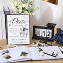 Engrowtic 2026 Graduation Guest Book with Photo Sign Decorations Guest Book Sign 100 Pages Class of 2026 Scrapbook Album DIY Tape Signature Pen for Grad Party(Graduation)