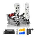 SIMSONN Plus X Sim Racing Pedals PC Racing Simulator Load Cell HE Hydraulic Pedal Support Haptic Reactor-Silver (2 Pedals Set P2-H2)