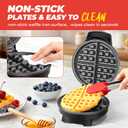 Waffle Maker, 7 Round Classic Belgian Waffle Iron, Adjustable Browning Control, Easy-Clean Nonstick Plates & Cool Touch Handle, Space Saving Storage, Stainless Steel