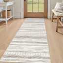 Tortania Area Rug 2x6 Runner Rugs - Washable Soft Neutral Boho Moroccan Farmhouse Rug Indoor Floor Carpet for Living Room Bedroom Kitchen Entryway Under Dining Table Home Office Decor - Cream Brown