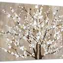 Flower Canvas Wall Art for Living Room & Bedroom - Plum Blossom Canvas Wall Pictures - Abstract Elegant Floral Canvas Prints - Framed & Ready to Hang - 20" x 40"