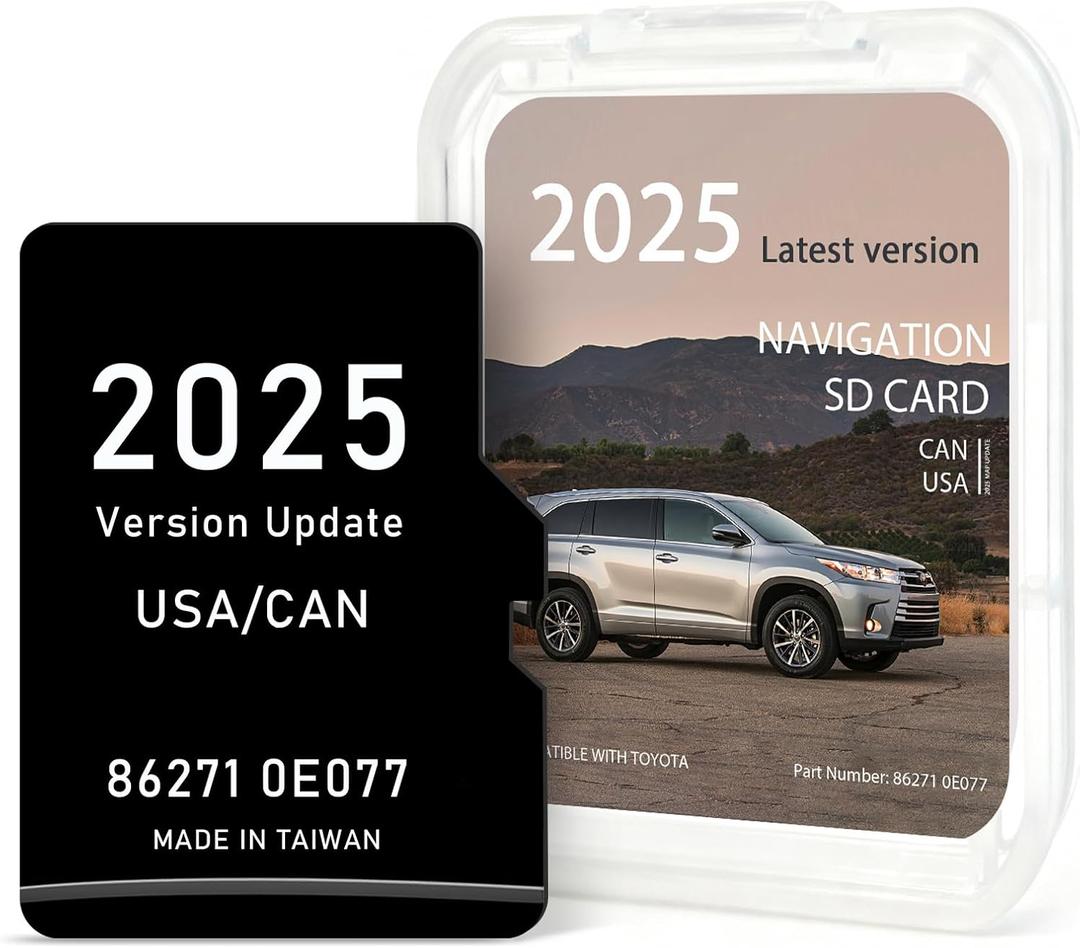2025 Latest Navigation SD Card Update Compatible for Toyota Tacoma,RAV4,Highlander,4Runner,Tundra, Camry,Sienna,Avalon,Prius,Corolla Accessories- GPS Navigation Map SD Card Update USA/Canada