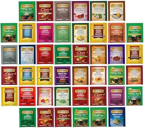 Twinings Tea Bag Sampler Assortment, Variety Pack (44 Count), 44 Unique Flavors for Tea Lovers: Women, Men, Couples, Family, Friends, Coworkers, BBD: 09/01/2026