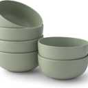 JoyJolt Mesa Stoneware Soup Bowls, Dishwasher and Microwave Safe Bowls, 5.8" Matte Sage Green Cereal Bowls,Kitchen, Pasta Oatmeal Salad Ice Cream or Dessert 2 Pcs