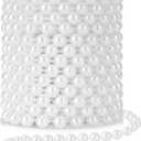 Faux White Pearl Beads Garland - 10mm Christmas Tree Beads 11 Yards White Pearl Strands Spool Pearl String Bead Roll for Wedding Party Christmas Tree Decoration(10mm 11Yards, White)