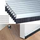 Hushee Brush Door Sweep for Exterior Interior, 36 Inches, Silver, 8 Pack