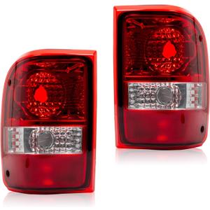 Pair of Tail Lights For 2006-2011 Ford Ranger, Direct Fit Left & Right Replacement Assembly, OE-Style ABS Housing (Core Support Brackets Included, Bulbs Not Included)