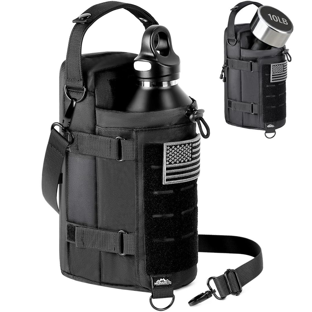 Magnetic Gym Bag for Men - Water Bottle Carrier Holder Bag with Shoulder Strap, 4 Built-in Magnets Gym Gifts for Men