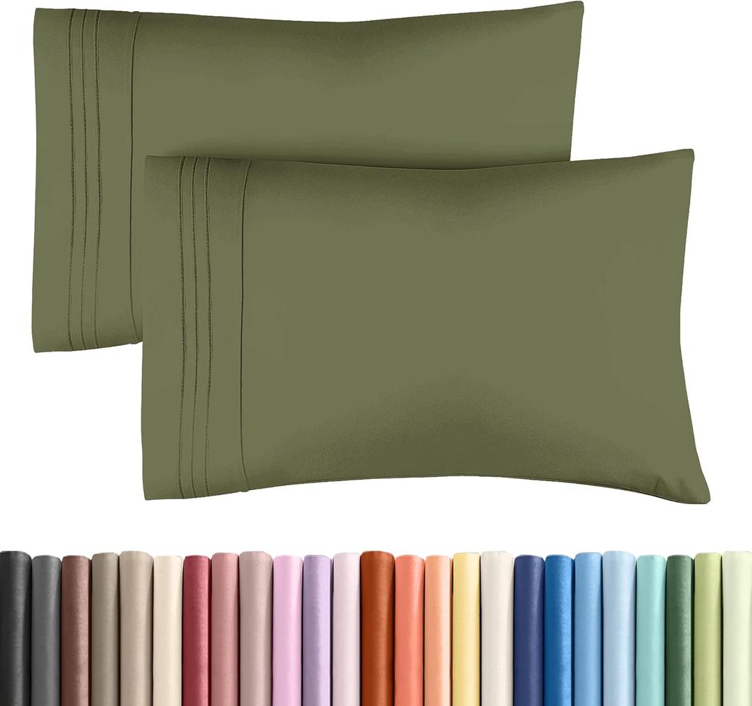 King Pillow Cases Set of 2 - Ultra Soft Hotel Quality Pillowcase Covers - Comfy, Cozy & Wrinkle Free - Shrinkage, Stain & Fade Resistant - Machine Washable Pillow Protectors - 2 Piece Set - Sage Green