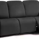 ULTICOR Squared Jacquard Design 8-Pieces Recliner Sofa Covers Stretch Reclining Couch Covers for 3 Cushion Reclining Sofa Slipcovers Thick Soft Washable (3 Seater Recliner Cover, Black)