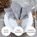 Slub Textured Dinner Napkins Set of 6-100% Cotton Cloth Napkins 18x18 Inch - Soft Durable Washable Fabric Napkins for Everyday Use & Special Occasions Napkins Christmas - Grey