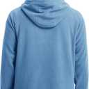 M MAELREG Hoodies for Men Quarter Zip Hooded Pullover Heavyweight Warm Microfleece Golf Polar Fleece Sweatshirt for Men (Blue, M)