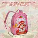 AI ACCESSORY INNOVATIONS Strawberry Shortcake Kids Backpack, 15" Elementary School Girls Book Bag with Padded Straps, Pink