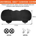 KVAEY Linen Back Car Seat Cover, Anti-Slip Long Bottom Rear Seat Cover Protector with Storage Pockets, Breathable Linen Rear Bench Seat Protector Cushion Pad for Most Vehicles (Black, Back)
