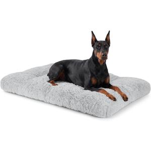 JOEJOY Large Dog Crate Pad, Fluffy Plush Washable Kennel Mat, 47" x 29"