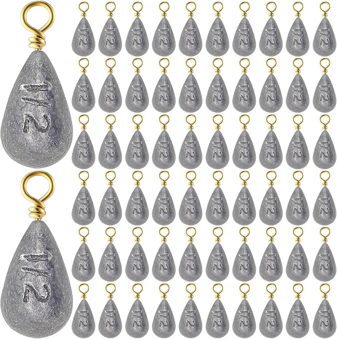 Bass Casting Swivel Bell Sinkers Fishing Weights Drop Shaped Fishing Sinkers Catfish Weights for Ocean Saltwater Surf Bass Casting Gear Tackle