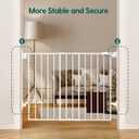 Babelio Baby Gate for Stairs, Kitchen & Doorways, No Bottom Bar| Easy Install| One-Handed Operation| Auto-Close| Hardware Mount Safety Dog Gate (White, 27-45" W, 28" H)