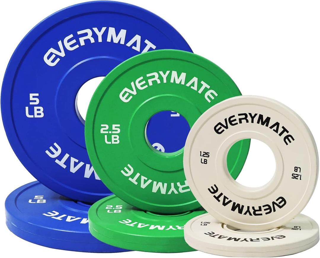 EVERYMATE Change Weight Plates:1.25LB 2.5LB 5LB Set Fractional Plate Olympic Bumper Plates Set for Strength Training, 2 inch weight plates