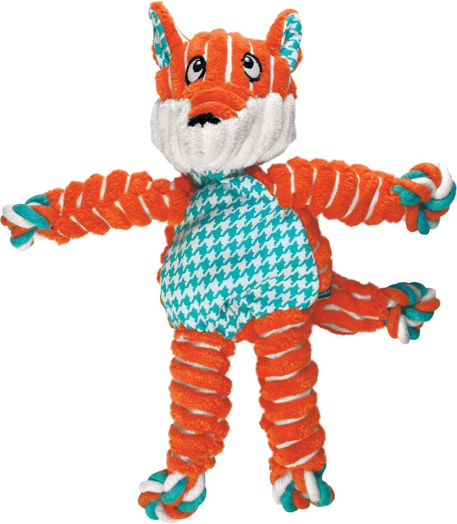 KONG Floppy Knots Rope and Plush Dog Toy, Fox, Medium/Large
