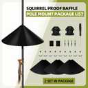2 Pack Squirrel Baffle for Bird Feeder Pole, Outside Pole Mount Bird House Guard for Outdoor Shepherds Hook (2 Pack-16 inch)