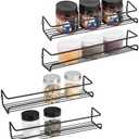 ROFAY Spice Rack Organiser, 4 Pack Wall Mounted Tier Shelf with Adhesive Sticker & Screws for Spices, Herbs, Jars and Other in Cupboard/Kitchen/Cabinets/Pantry
