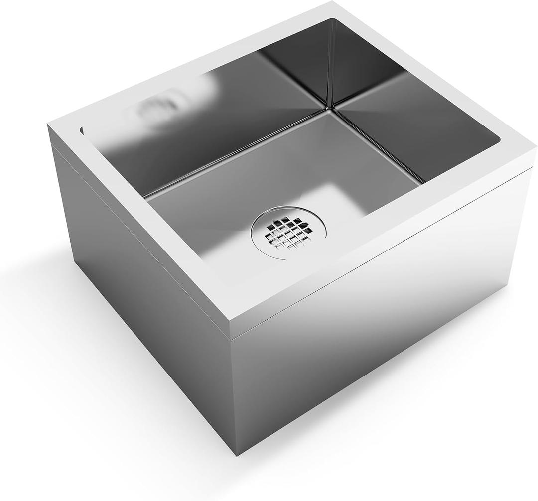 TONGMO Stainless Steel Floor Mop Sink Mop sink | 19" x 22" x 12", 19" x 21.6" x 10.4"