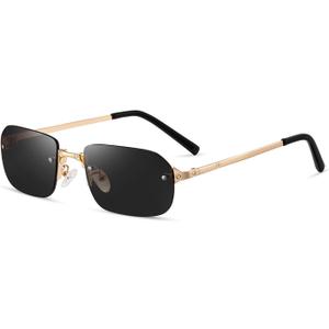 Rimless Rectangle Sunglasses for Women Man Fashion Small Narrow Rectangle Frameless Eyewear Shades 90s Sun Glasses