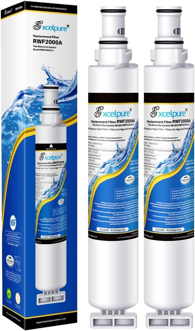 EXCELPURE 4396701 Replacement for Kenmore 9915, Whirlpool EDR6D1, Every Drop FILTER 6, 46-9915, 4396702, RWF2000A, SGF-W10, LC200V, WF293, EFF-6001A, 2301706, RWF1021, Refrigerator Water Filter, 2PACK