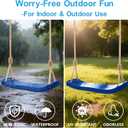 Kids Tree Swing Seat with Tree Straps and Carabiners, Heavy Duty Ergonomic Straight Swing Set for Backyard, Indoor & Outdoor Rope Swing, 264 lbs Blue