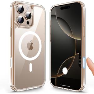 TAURI for iPhone 16 Pro Max Case with Camera Control Capture Button, Compatible with MagSafe [Not-Yellowing], Military-Grade Protection, Slim Magnetic Phone Case for iPhone 16 Pro Max 6.9", Clear