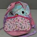 AI ACCESSORY INNOVATIONS Hello Kitty Girls 4 Piece Backpack Set, Iridescent Flip Sequin 16" School Bag with 3D Features, Front Zip Pocket, Pink & White
